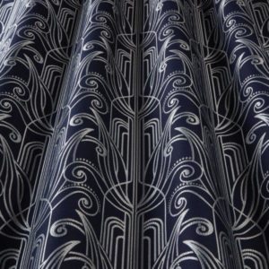 Arcadia in blueprint art deco fabric