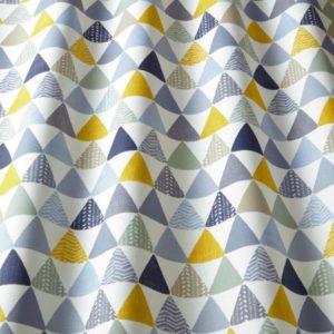 Pyramid print fabric in ochre