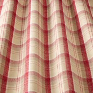 Checked red and cream fabric Lana in cherry wave