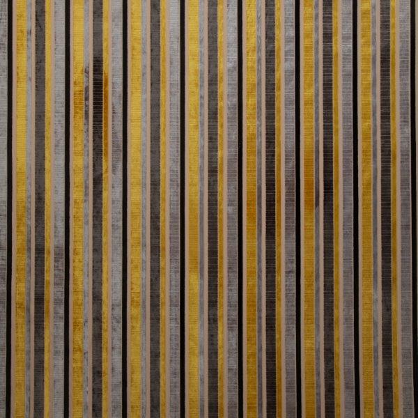 Imperio stripe fabric in charcoal and yellow gold