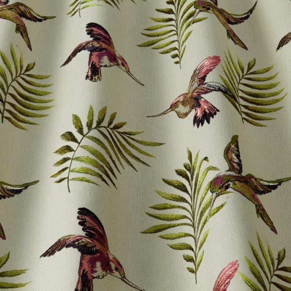 MONSERATT CRANBERRY bird and palm print